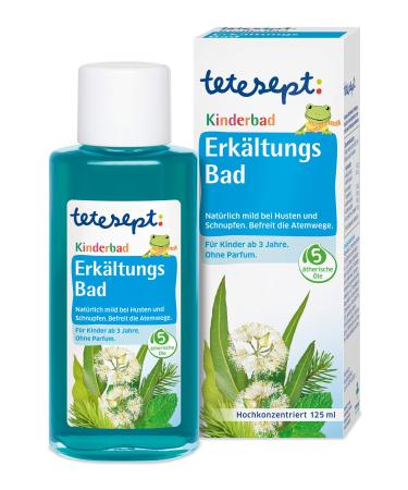 Tetesept Kindersbad cold bath - bathroom for children from 3 years for colds - with 5 essential oils - children bathing supplements without perfume - 1 x 125 ml