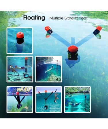 SOONSUN 4-in-1 Floating Selfie Stick for GoPro, DJI OSMO, AKASO, Insta360 - Red | Floating Handle, Extendable Monopod, Hand Grip, Tripod Stand - Buy Online on SooperMarket.com