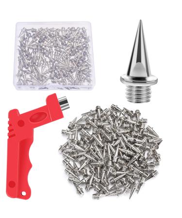 JULMELON 120PCS 1/2inch Stainless Steel Track and Cross Country Spikes Golf Shoe Spikes with Spike Wrench Replacement Spikes for Sprint Sports Short Running Track Shoes