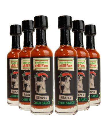 South Devon Chilli Farm Reaper Chilli Sauce | Our Hottest Sauce Containing the Sought After Carolina Reaper Heat Rating 12/10 - Case of 6 50ml Bottles