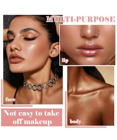 Shimmer Glitter Highlighter Contour Palette - Long Lasting Face & Body Makeup - Buy Online on SooperMarket.com