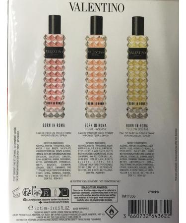 Valentino Donna Born in Roma Travel Spray Perfume 3PC Gift Set Born In Roma Eau De Parfum 0.5 Oz + Born In Roma Coral Fantasy EDP 0.5 Oz + Born In Roma Yellow Dream EDP 0.5 Oz 1.5 Fl Oz (Pack of 1) - Buy Online on SooperMarket.com