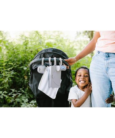Ubbi On The Go Dual Pacifier Holder with Silicone Strap - Gray | Keep Baby's Binkies Clean and Accessible - Buy Online on SooperMarket.com