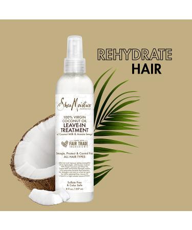 SheaMoisture 100% Virgin Coconut Oil Leave-in Conditioner 8 oz - Silicone Free Treatment for All Hair Types - Buy Online on SooperMarket.com