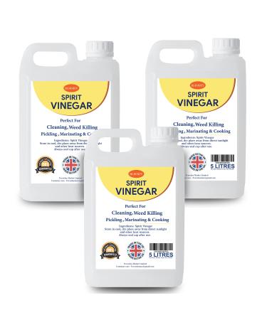 Blissify Spirit White Vinegar Food Grade Acetic Acid Liquid for Household Cleaning Cooking Baking and Pickling (5L Pack of 3)