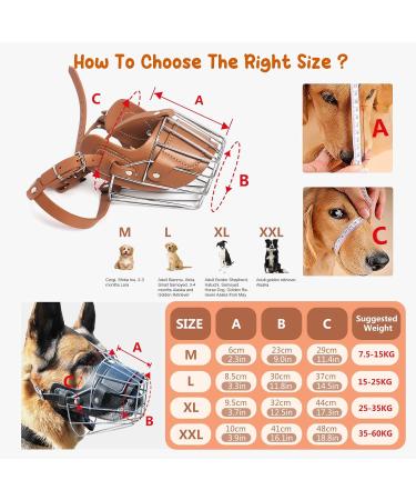 PETCUTE Metal Dog Muzzle - Anti-Biting Barking & Eating Safety Basket - Durable Adjustable Muzzle for Dogs - Brown - Buy Online on SooperMarket.com