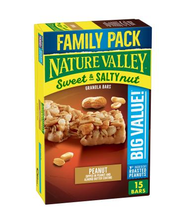 Nature Valley Granola Bars, Sweet and Salty Nut, Peanut Granola Bars, 18.5 oz, 15 ct 15 Count (Pack of 1)