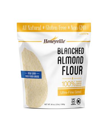 Honeyville Blanched Almond Flour Ultra-Fine Grind Gluten Free Cholesterol Free 3lbs