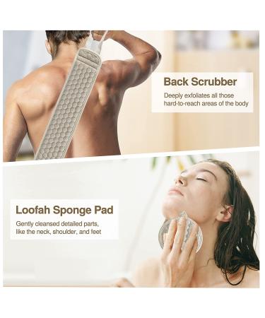 Suntee 2 Pack Exfoliating Back Scrubber Set for Shower - Loofah Back Washer for Men and Women (32.5*3.5 inch) - Buy Online on SooperMarket.com