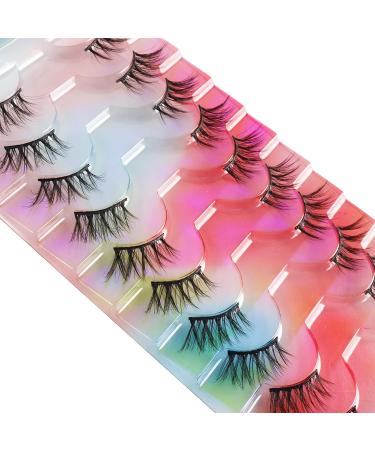 MilyBest Half Lashes: 10 Pairs Short Faux Mink Cat Eye 3D False Eyelashes for Sweet Date | Natural Look, Wispy & Fluffy Soft | 7-14MM - Buy Online on SooperMarket.com