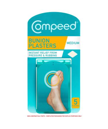 Compeed Bunion Plasters  5 Hydrocolloid Plasters  Foot Treatment  Effective Protection Against Pressure and Rubbing  Dimensions: 4.7 cm x6.8 cm