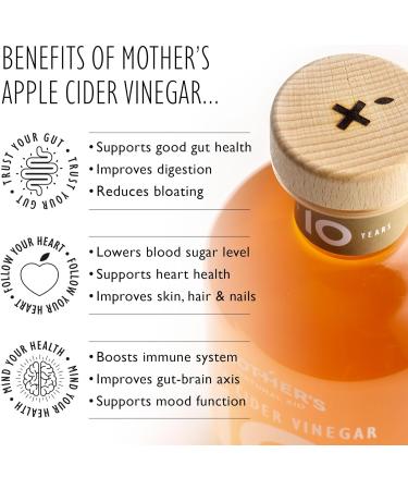 Mother's Natural Aid Apple Cider Vinegar Drops - 10 Year Aged Raw with Live Mother - 100ml Travel Size - Superior Category Vinegar - Unpasteurised & Unfiltered - Buy Online on SooperMarket.com