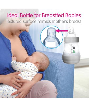 MAM Easy Start Anti Colic 11 oz Baby Bottle Easy Switch Between Breast and Bottle Reduces Air Bubbles and Colic 2 Pack 4+ Months Matte/Boy - Buy Online on SooperMarket.com