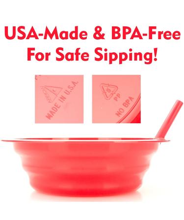 6 Pack USA-Made BPA Free Sippy Bowls for Kids - Child-Safe Cereal Bowls with Built-In Straw for Melted Ice Cream & Soup Sipping - Buy Online on SooperMarket.com