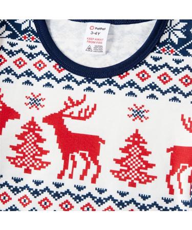 PatPat Reindeer & Snowflake Family Christmas PJs Set - Kids 6-7 Years Bluewhite - Buy Online on SooperMarket.com