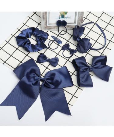 45Pcs Navy Blue School Girls Hair Accessories Kit - Bow Headband, Clips, Ponytail Holder, Barrettes - Girl Birthday Gift - Buy Online on SooperMarket.com