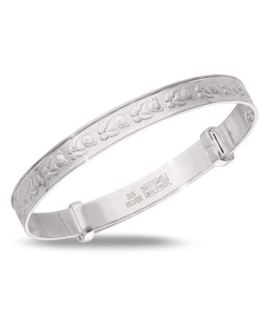 Expanding 925 Sterling Silver Teddy Bear Baby Bangle