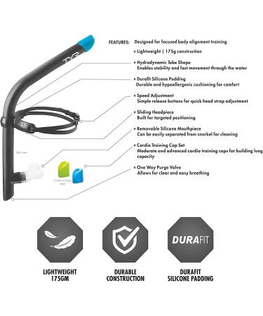 TYR 2.0 Ultralite Snorkel Black - Lightweight Swim Snorkel for Enhanced Performance - Buy Online on SooperMarket.com