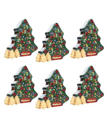 Walkers Shortbread Christmas Tree Shortbread Tin 225g - Pack of 6
