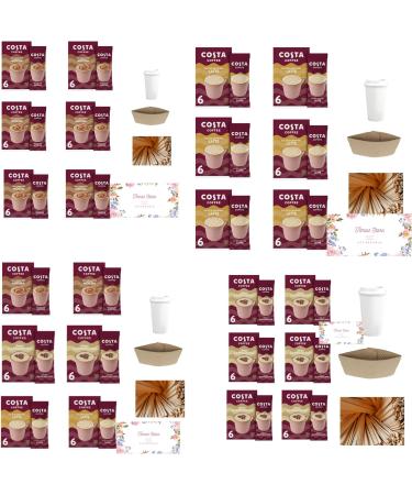 Temas Costa Coffee Instant Coffee Sachets Bundled With Reusable Coffee Cup Sleeves & Coffee Stirrers | Creamy Cappuccino | Coffee Gifts (Creamy Cappuccino) - Buy Online on SooperMarket.com