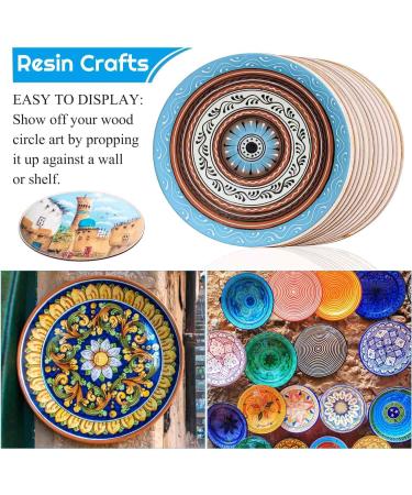 12-Pack Audab 12 Inch Unfinished Wood Circles for Crafts - Wooden Rounds for DIY Projects, Door Hanger, Wood Burning - Buy Online on SooperMarket.com