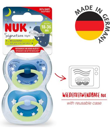 NUK Signature Night Dummy with Light Effect - BPA-Free Silicone Blue - Buy Online on SooperMarket.com
