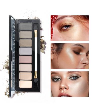 Matte Eyeshadow Palette - 8 Highly Pigmented Colors, Long-Lasting, Professional Nudes, Smoky Eye Shadow Kit with Brush - 0.50 oz (Pack of 2) - Buy Online on SooperMarket.com