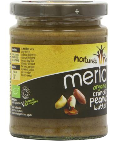 MERIDIAN FOODS - No GM Soya Organic Peanut Butter Crunchy 100% Nuts 280g - Buy Online on SooperMarket.com