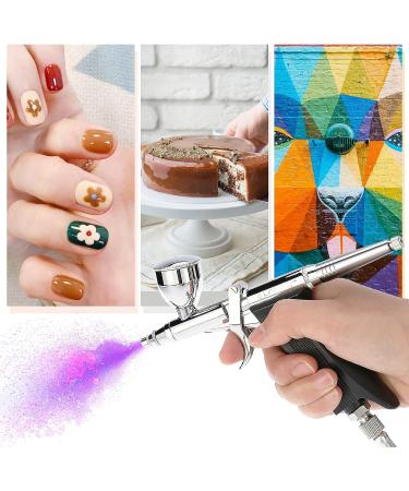 Double Action Airbrush Kit with Trigger Air Brush Spray Gun - 0.2mm, 0.3mm, 0.5mm Needles - Ideal for Tattoo, Makeup, Nail Art, Hobby - Includes 3 Sets Nozzles, Air Cap, Paint Cups, Air Hose - Buy Online on SooperMarket.com