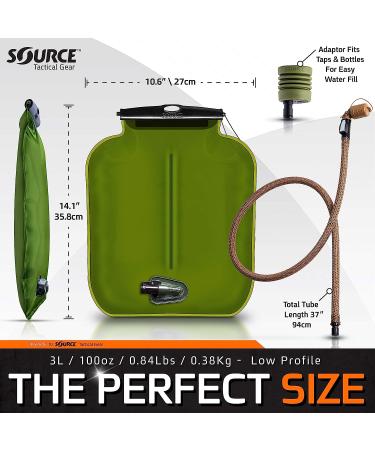 Source Tactical ILPS 3L Low Profile Widepac Bladder with High-Flow Valve - Leakproof Closure - UTA Rapid Refill Adaptor - 100oz - Buy Online on SooperMarket.com