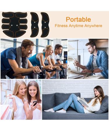 SPORTLIMIT Abdominal Muscle Toner | Portable Fitness Equipment for Abs, Arms, and Legs | Home & Office Workout | 10 Free Gel Pads | Abs Stimulator for Men and Women - Buy Online on SooperMarket.com