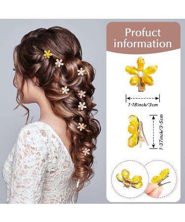 21-Piece Simple Colors Flower Crystal Hair Clips Set for Women and Girls - Mini Crystal Barrettes and Hairpins - Hair Accessories - Buy Online on SooperMarket.com
