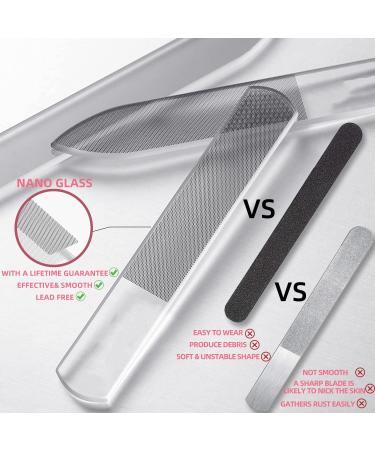 RedFlow Nano Glass Nail File and Foot File Set - Professional Manicure Kit for Natural Nails, Callus Removal & Dead Skin - 3 Piece Set - Buy Online on SooperMarket.com