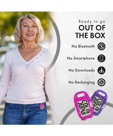 OZO Fitness CS1 Pink Easy Pedometer - Large Display Step Counter for Walking with Clip and Lanyard - Buy Online on SooperMarket.com