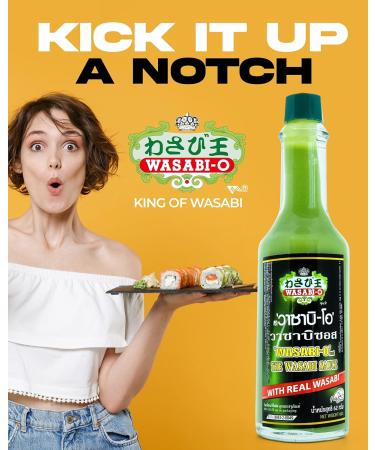 WASABI-O Premium Wasabi Sauce With Real Wasabi - Wasabi Hot Sauce For Sushi Roast Beef Roasted Veggies & More Vegan Barbecue Vegetarian Gluten-Free 2.2oz - Buy Online on SooperMarket.com
