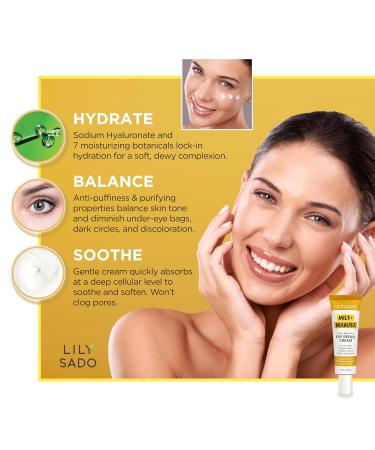 LILY SADO Milk+Manuka Eye Repair Cream - Anti-Aging Natural Gentle Formula with Coconut Milk & Manuka Honey - Reduces Puffiness & Wrinkles - 1oz - Buy Online on SooperMarket.com