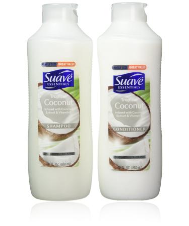 Suave Essentials Shampoo & Conditioner Set Tropical Coconut 30 Ounce Each