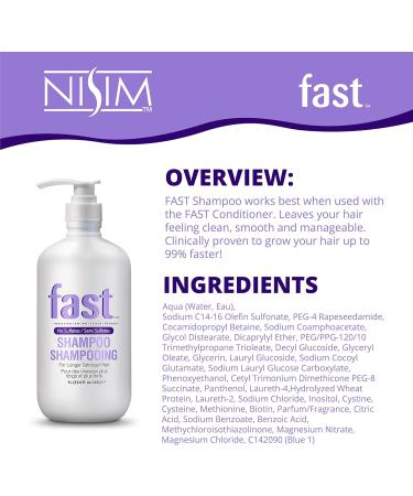 NISIM Fast Shampoo 33Oz/1Litre - No Sulfates Parabens Dea - Grows Hair Longer Faster 1 Liters - Buy Online on SooperMarket.com