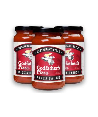 Godfather's Pizza Sauce, 14oz (3-Pack) No Added Sugar, Restaurant Style Italian Pizza Sauce