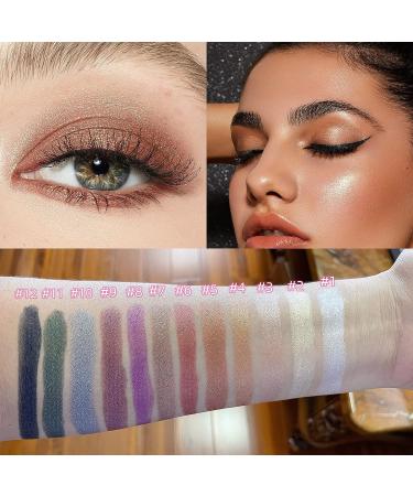 Enfuntins Shimmer Cream Eyeshadow Stick - Long Lasting Waterproof Glitter Eyeshadow Pencil with Smudger | 09 Smoky Amethyst Shimmer - Buy Online on SooperMarket.com