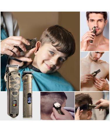 Hatteker Professional Hair Clippers & Beard Trimmer Set | Waterproof Cordless Grooming Kit for Men | T-Blade & Nose Body Hair Trimmer - Buy Online on SooperMarket.com