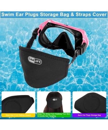 Gimilife Swim Mask - Anti-Fog Diving Goggles with Nose Cover and Earplugs for Adult Snorkeling & Scuba Dive - Black/Pink - Buy Online on SooperMarket.com