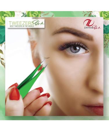 Surgical Tweezers for Ingrown Hair Removal - Precision Needle Nose Pointed Tweezers for Splinters, Ticks, Glass - Ideal for Eyebrow & Facial Hair - Green - Buy Online on SooperMarket.com