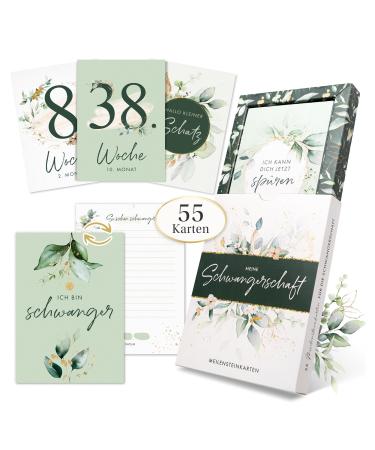 Eulentaler 55 milestone cards pregnancy I of midwives & mothers designed I milestones for expectant mothers i gift idea for pregnant women my pregnancy - plants