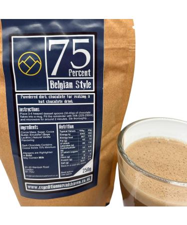 Luxury Hot Chocolate - Real 75% Belgian Chocolate Flakes - Buy Online on SooperMarket.com