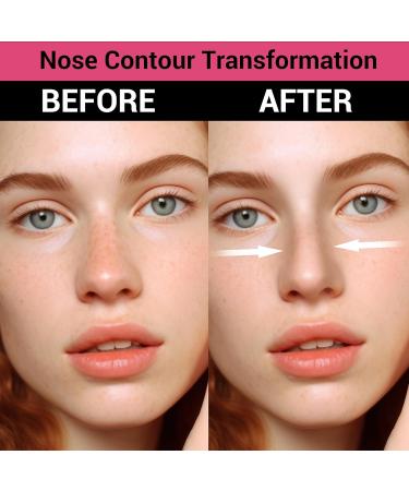 U-Shaped Viral Contour Nose Brush Set | Dual-Ended Makeup Brush & Foundation Sponge for Perfect Contouring | Enhance Your Look with Professional Makeup Tools - Buy Online on SooperMarket.com