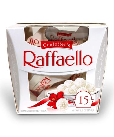 CONFETTERIA RAFFAELLO Coconut Almond Specialty Gift Box 15 Individually Wrapped Candies 150 grams 15 Count (Pack of 1)