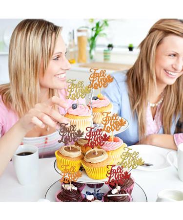 Rsstarxi 24 Pack Glitter Fall in Love Cupcake Toppers Fall leaves Thanksgiving Day Cupcake Toothpicks Bridal Shower Cupcake Decorations for Wedding Engagement Party Cake Decorations Design 1 Multi - Buy Online on SooperMarket.com