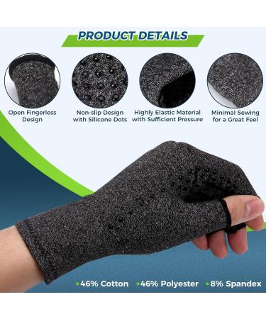YOGINGO Fingerless Compression Gloves for Arthritis Relief - S Grey, 1 Pair - Buy Online on SooperMarket.com