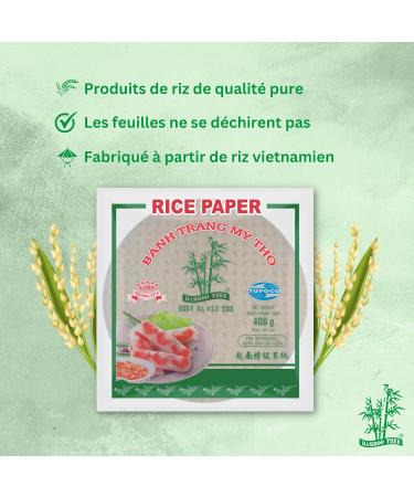 TufoCo Bamboo Tree Vietnamese Rice Paper 22x22 cm 340g - High Quality Eco-Friendly Wrappers - Buy Online on SooperMarket.com